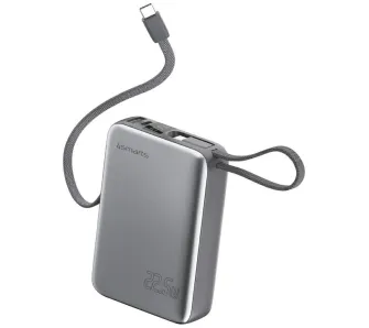 Powerbank 4smarts Pocket Dual Cord 20000mAh 22,5W Wbudowany kabel USB-C Szary