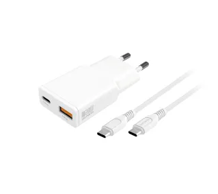 4smarts 541509 GaN 20W + kabel USB-C do USB-C 1,5m Biały