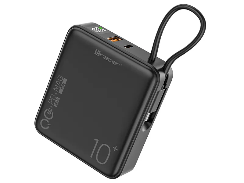 Powerbank Tracer Scout 10000mAh Magnetic PD QC 22,5W Czarny