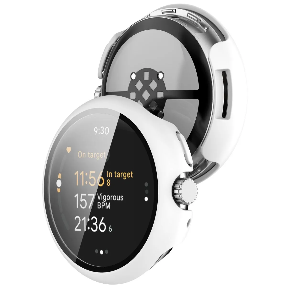 Etui Bizon Case Watch Adamo do Google Pixel Watch 3 45mm Biały