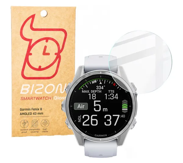Bizon Glass Watch Clear do Garmin Fenix 8 AMOLED 43mm