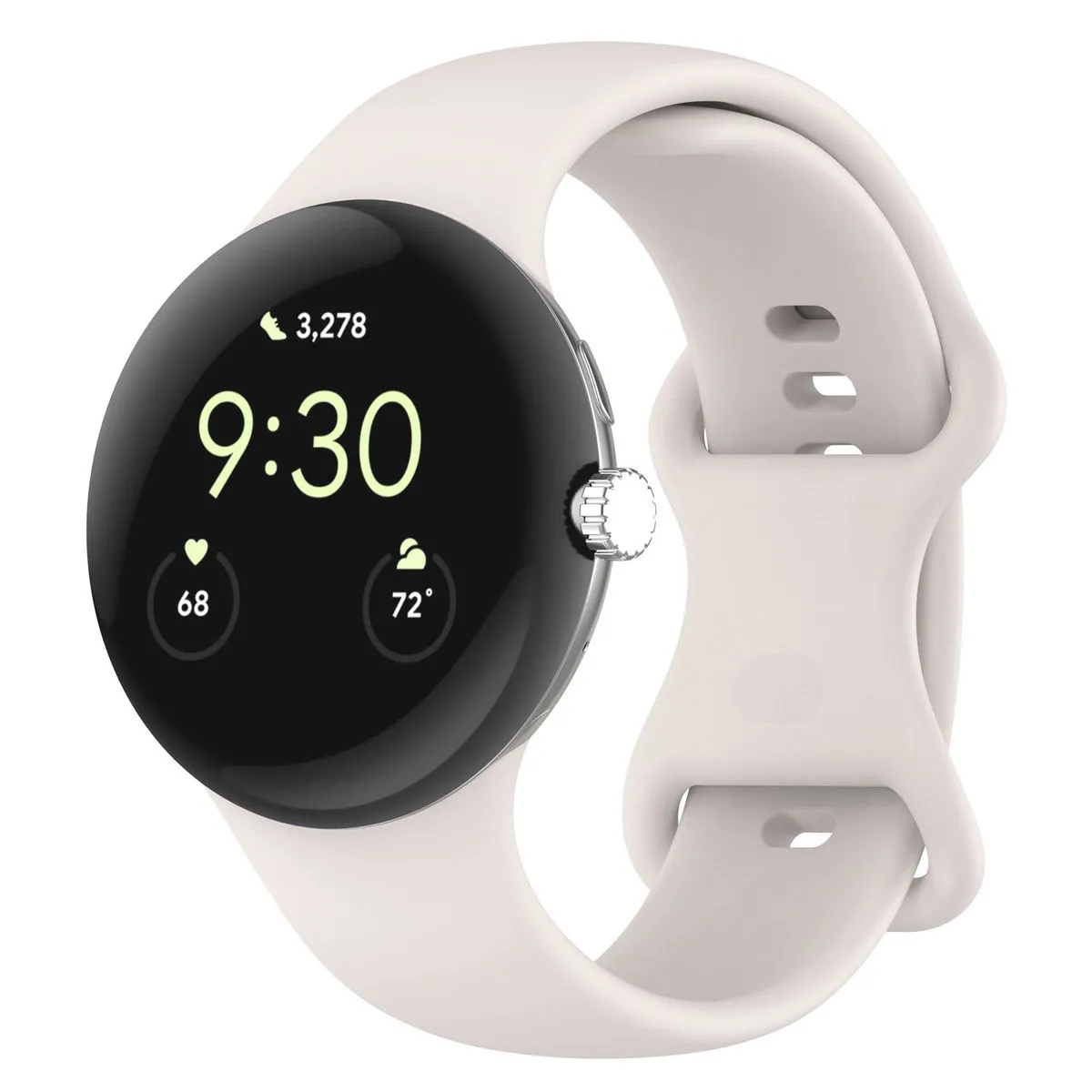 Pasek Bizon Strap Watch Silicone S do Google Pixel Watch 4 / 3 45mm Perłowy
