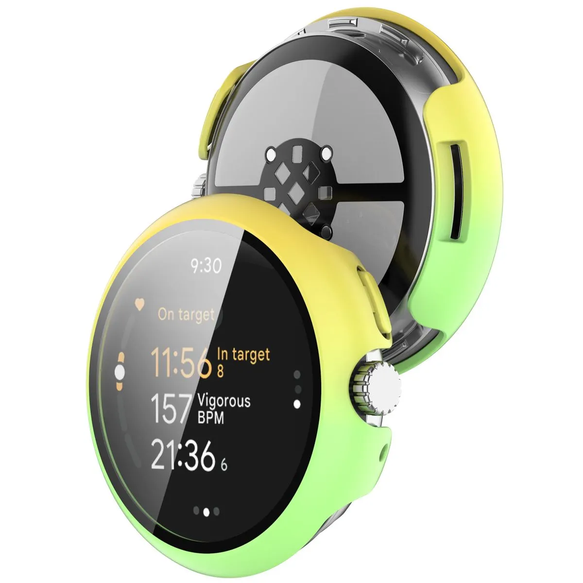 Etui Bizon Case Watch Adamo do Google Pixel Watch 3 45mm Żółtozielony