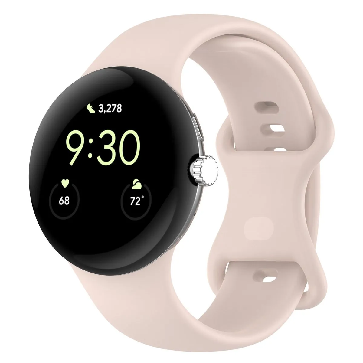 Pasek Bizon Strap Watch Silicone S do Google Pixel Watch 4 / 3 45mm Jasnoróżowy