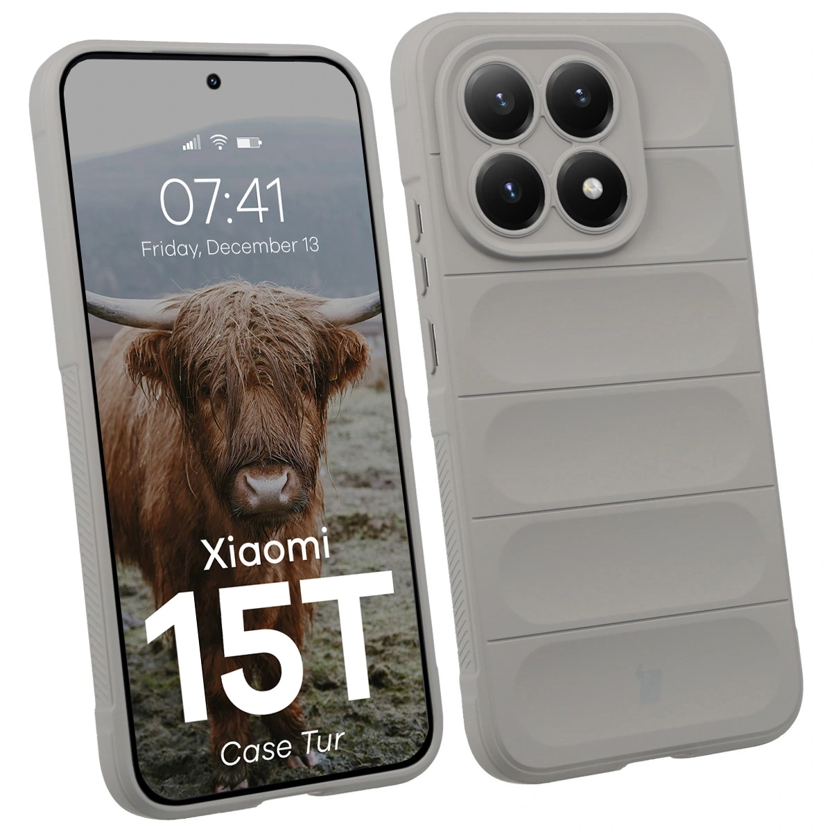 Etui Bizon Tur do Xiaomi 15T Jasnoszary