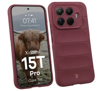Etui Bizon Tur do Xiaomi 15T Pro Burgundowy