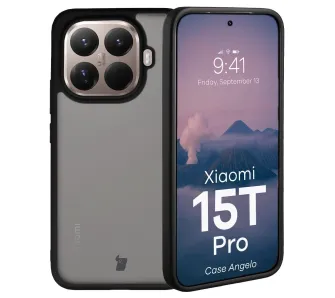 Etui Bizon Angelo do Xiaomi 15T Pro Przydymiony z czarną ramką