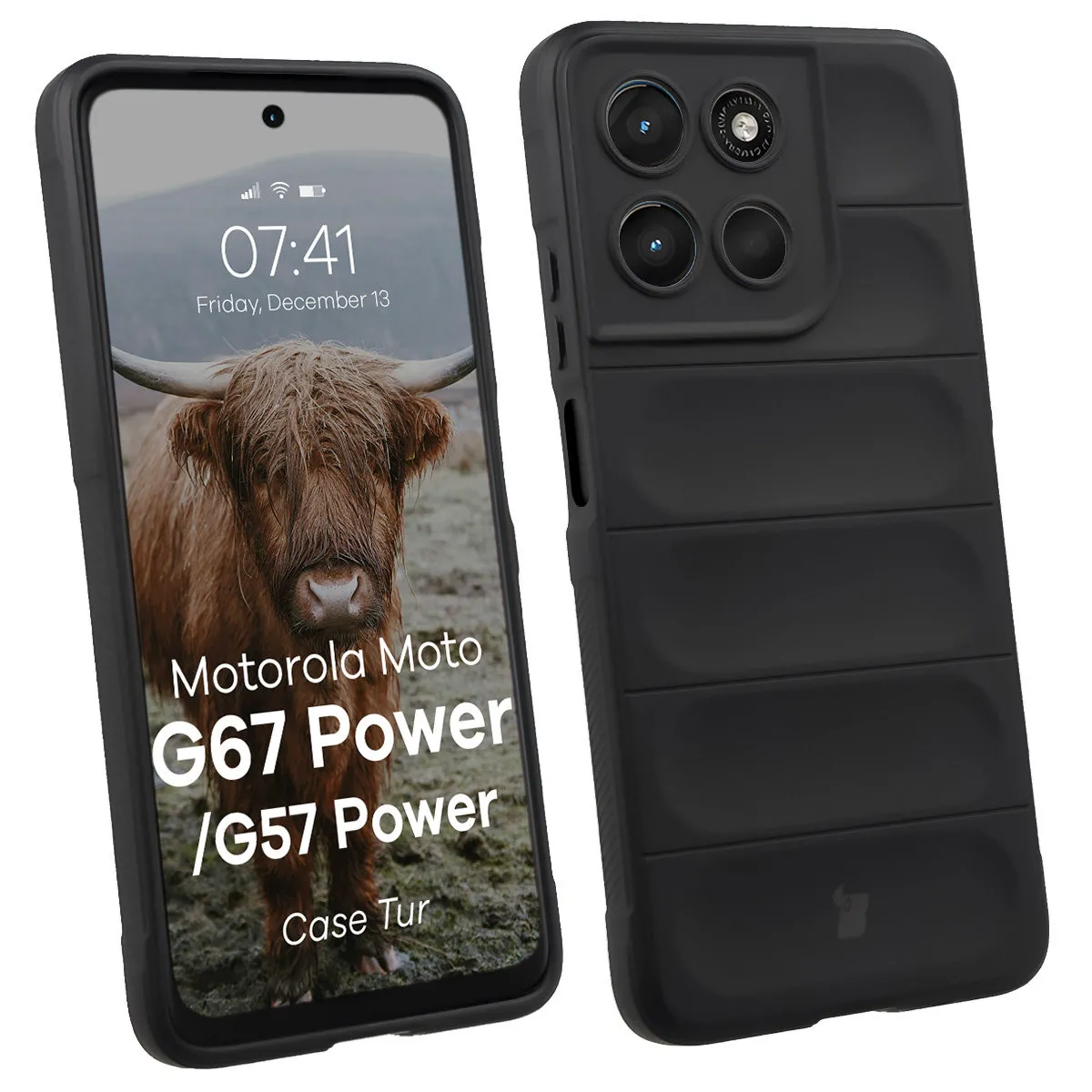 Etui Bizon Tur do Motorola Moto G57 Power / Motorola Moto G67 Power Czarny