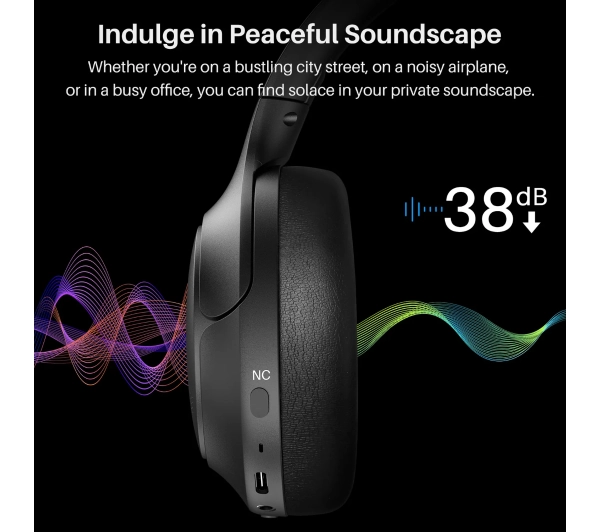 Tozo H10 Nauszne Bluetooth 5.3 Czarny
