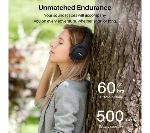 Tozo H10 Nauszne Bluetooth 5.3 Czarny