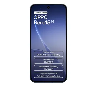 Smartfon OPPO Reno15 5G 8/512GB 6,59" 120Hz 50Mpix Granatowy