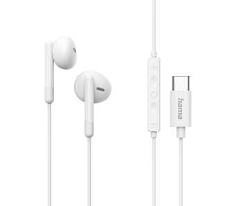 Słuchawki przewodowe Hama Classy USB-C Douszne Mikrofon Biały