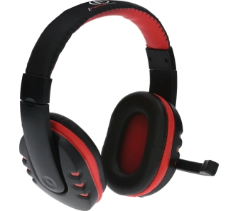 Słuchawki przewodowe z mikrofonem Rebeltec Rohan Nauszne Czarno-czerwony