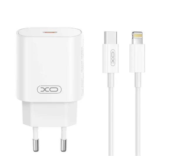 Ładowarka XO ładowarka sieciowa CE25 PD 25W 1x USB-C biała + kabel USB-C - Lightning