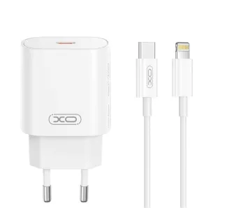 Ładowarka sieciowa XO CE25 USB-C 25W Biały + Kabel USB-C do Lightning