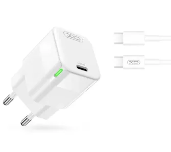 Ładowarka sieciowa XO CE06 USB-C 30W Biały + Kabel USB-C do USB-C