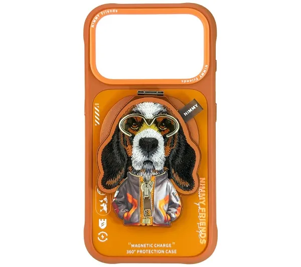 Nimmy Cool&Cute 2.0 Dog do iPhone 17 Pro Max z magnetyczną zawieszką Pomarańczowy