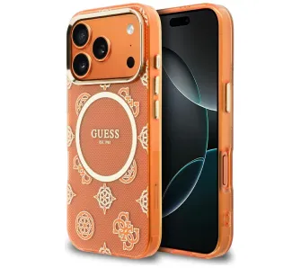 Etui Guess IML Peony Dot MagSafe do iPhone 17 Pro Pomarańczowy