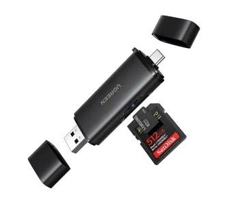 Czytnik kart UGREEN CM803 USB-C/USB-A 2w1 SD+TF Czarny