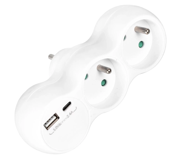 Vayox VA0358 2 gniazda USB-C USB-A Biały