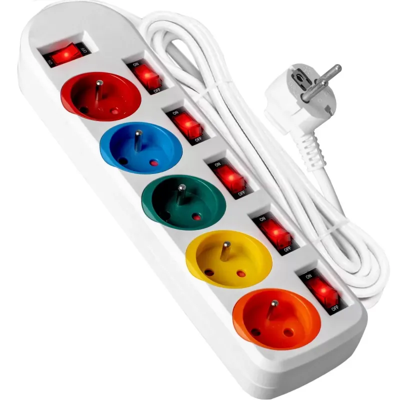 Przedłużacz Vayox VA0257 5 gniazd 2m Biały