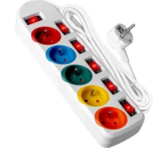 Przedłużacz Vayox VA0257 5 gniazd 2m Biały