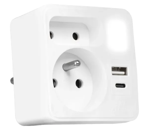 Vayox VA0373 2 gniazda USB-A USB-C Biały