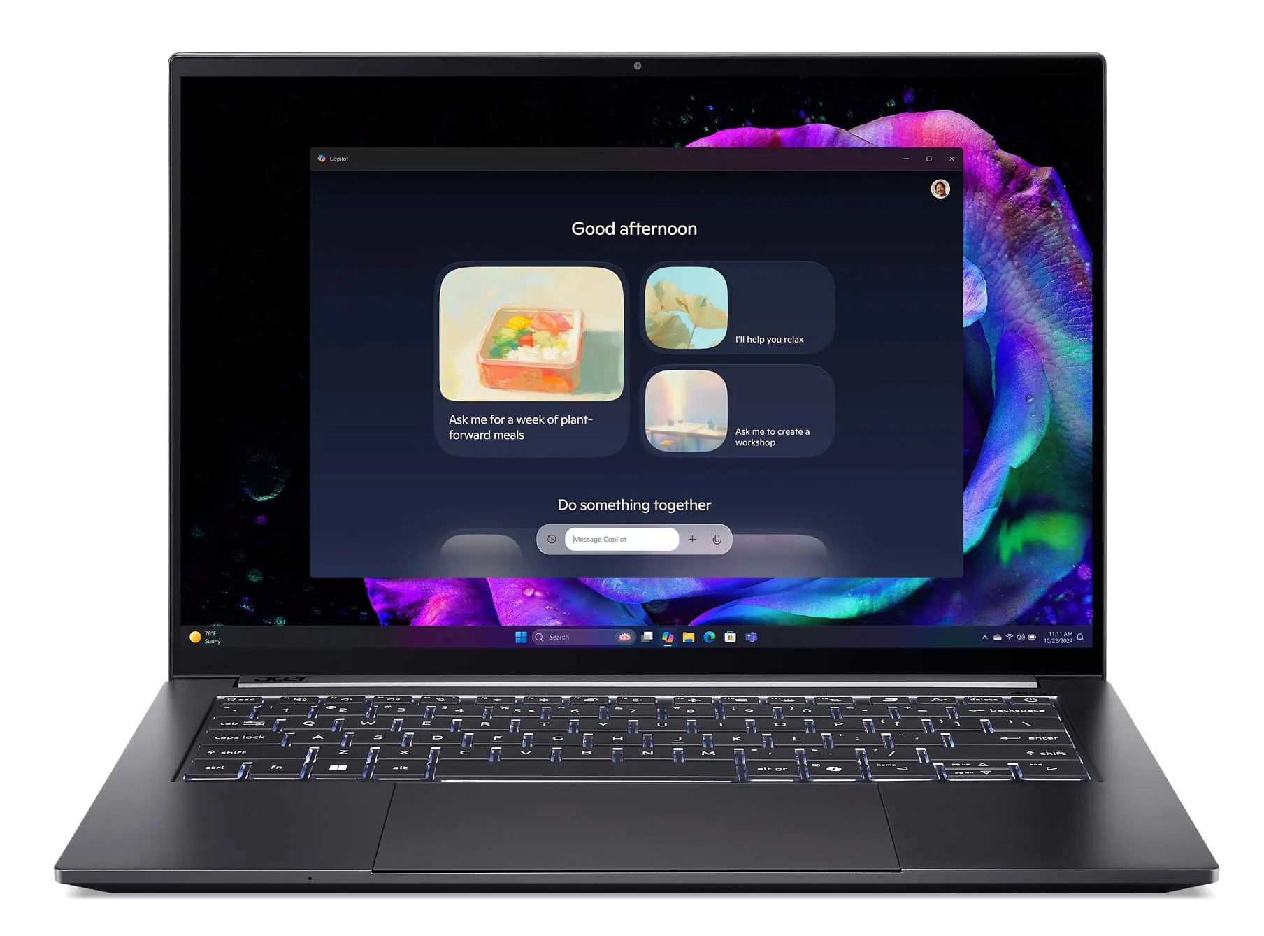 Laptop Acer Swift X 14 SFX14-73G OLED 14,5" Ultra 9 285H 32GB RAM 1TB Dysk SSD RTX5060 DLSS4 Win11 Szary Funkcje AI