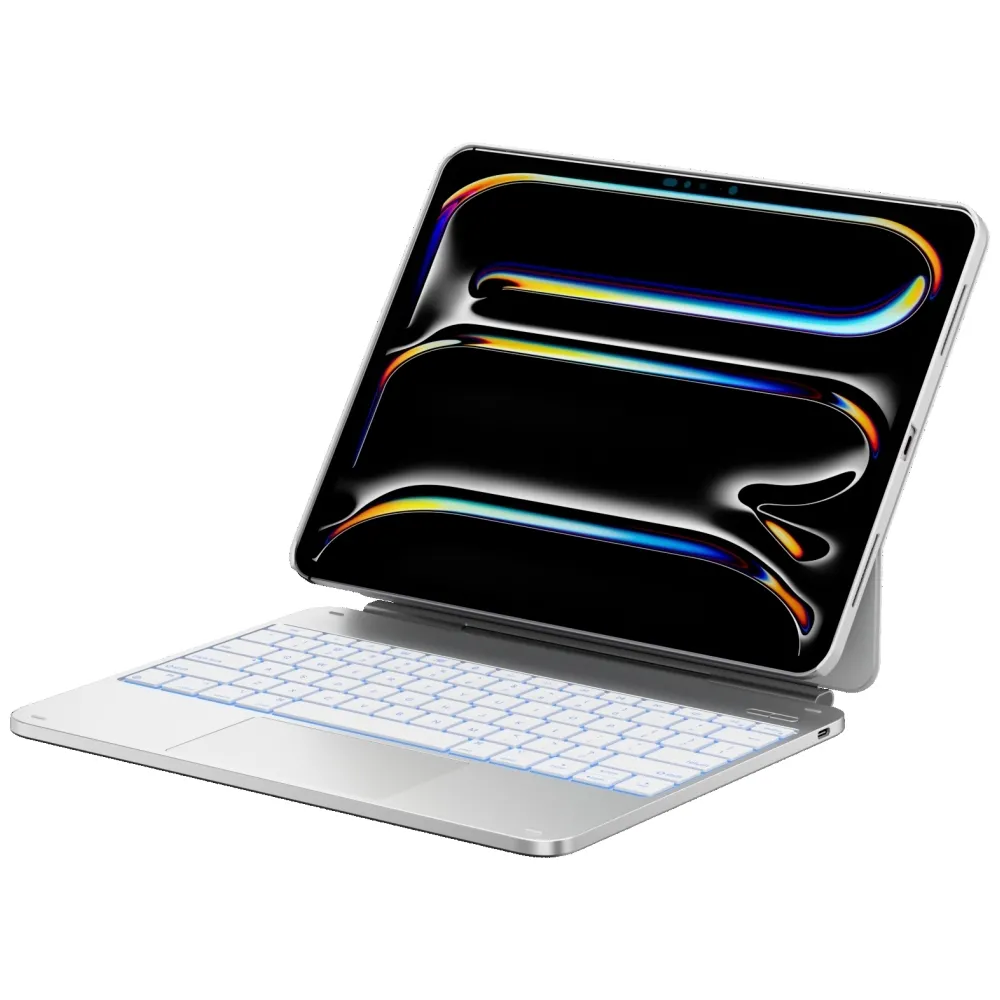 Etui na tablet Typecase Edge z klawiaturą do iPad Pro 13" 2024/2025 Srebrny