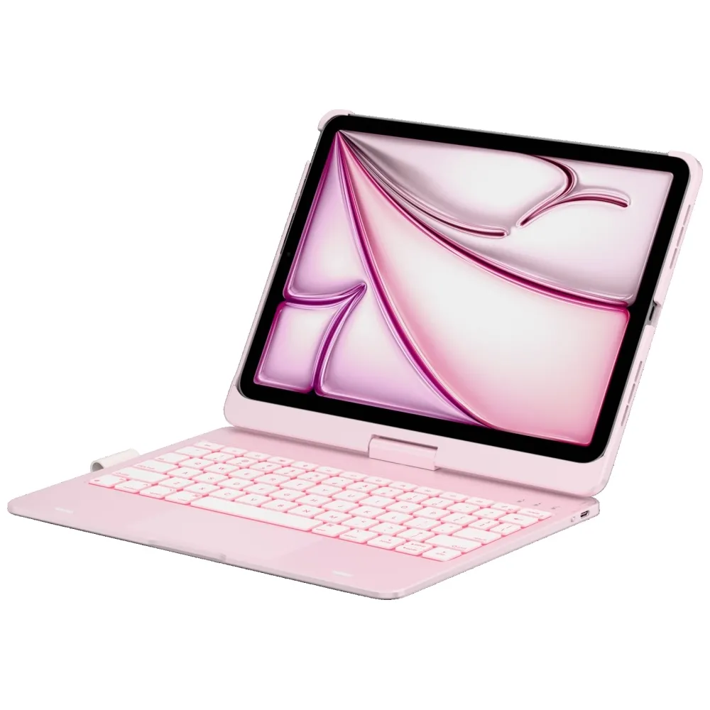 Etui na tablet Typecase Flexbook Touch z klawiaturą do iPad Air 11" M2 2024 / M3 2025 / M4 2026 Jasno różowy