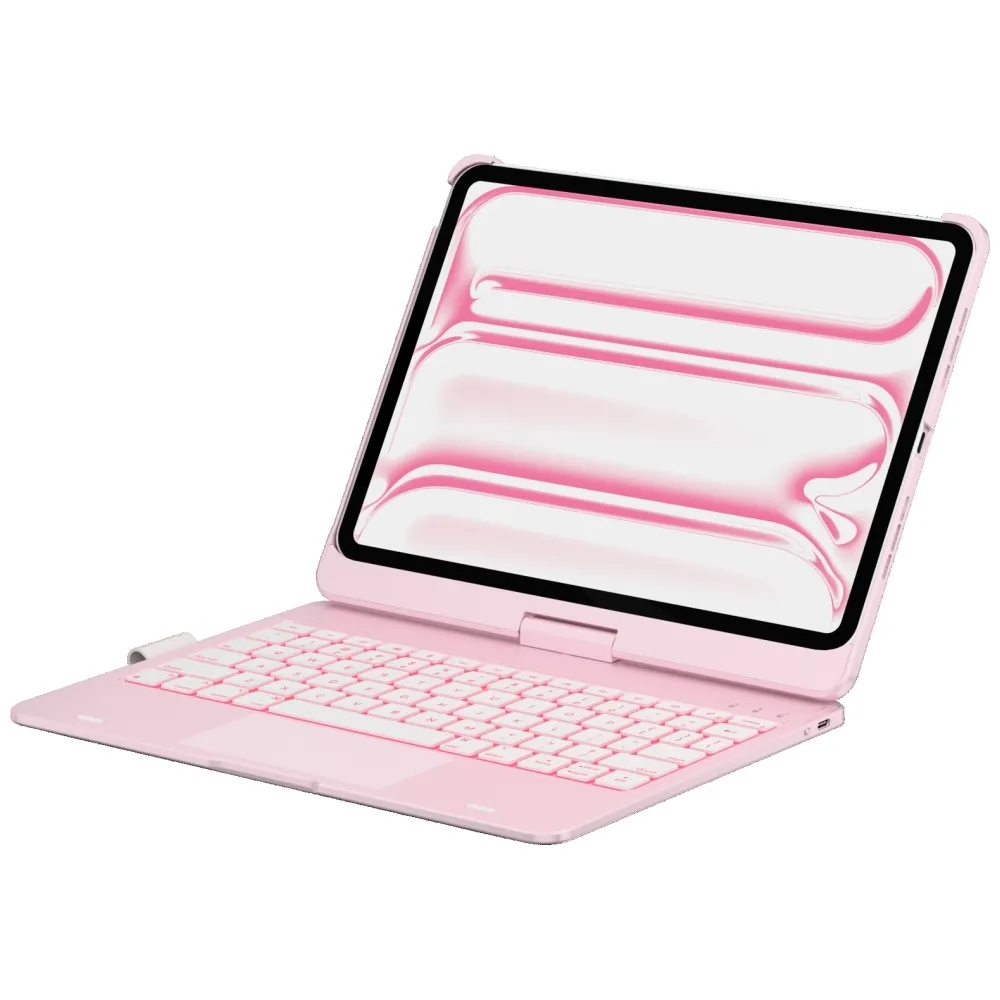 Etui na tablet Typecase Flexbook Touch z klawiaturą do iPad Pro 11" 2024/2025 Jasnoróżowy