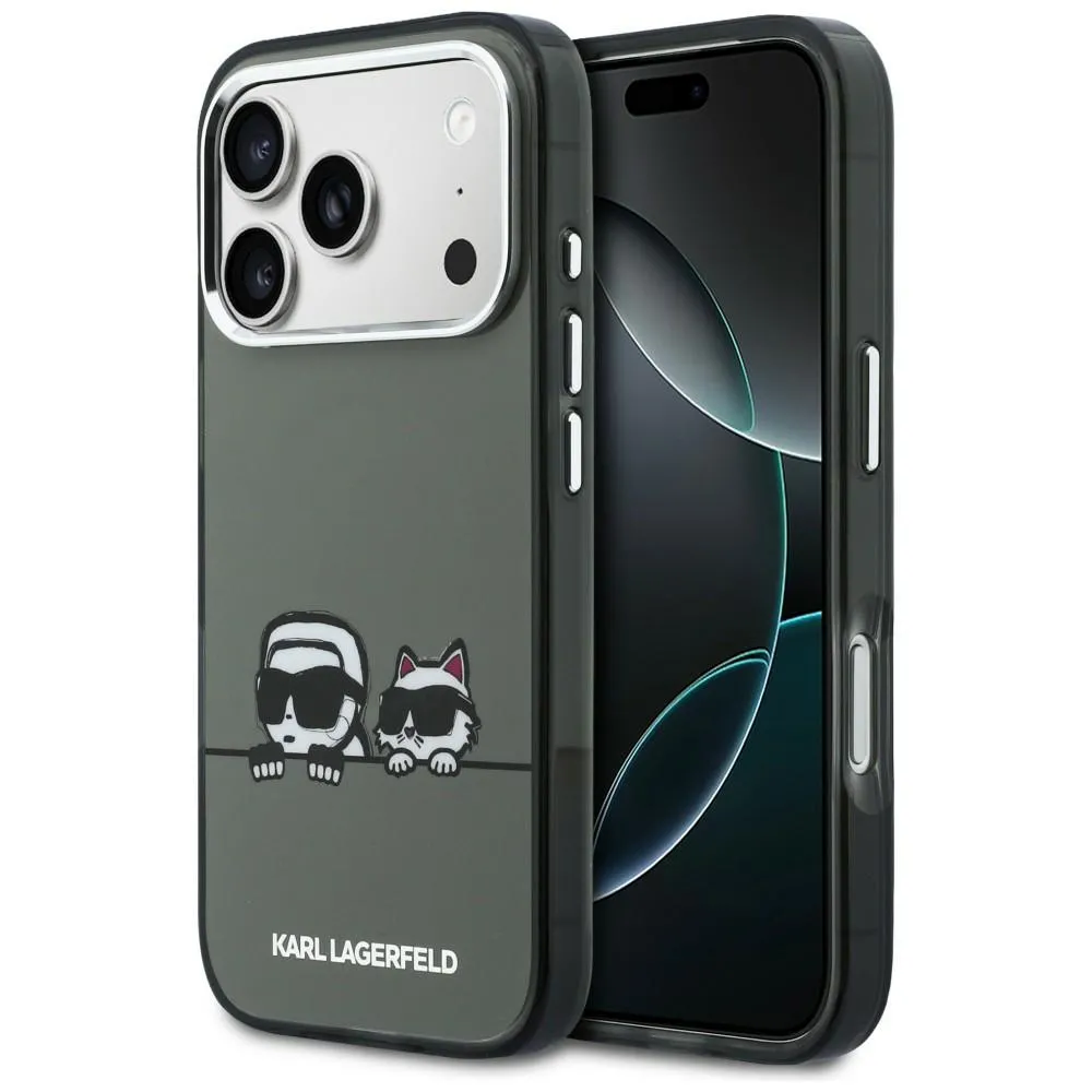 Etui Karl Lagerfeld IML Karl & Choupette Peekaboo Logo MagSafe do iPhone 17 Pro Max Czarny