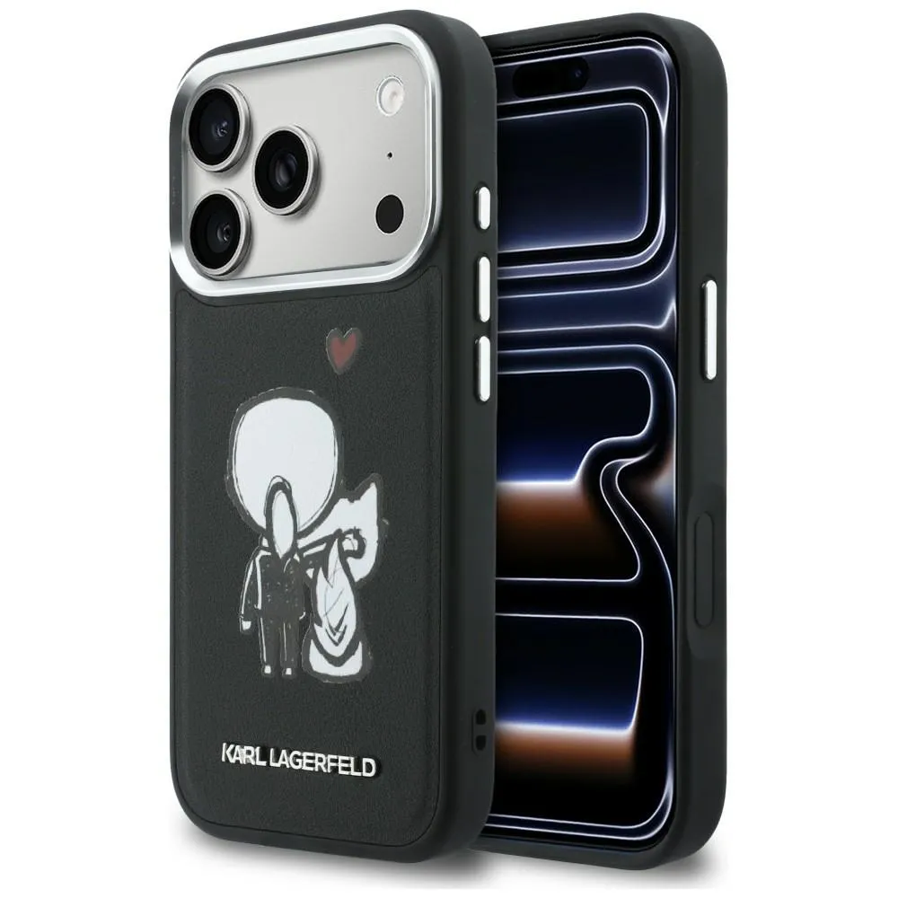 Etui Karl Lagerfeld Karl & Choupette Back Logo MagSafe do iPhone 17 Pro Czarny