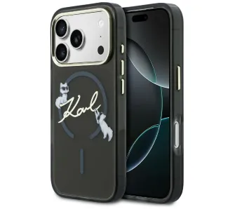 Etui Karl Lagerfeld IML Choupettes Karl Script Logo MagSafe do iPhone 17 Pro Czarny