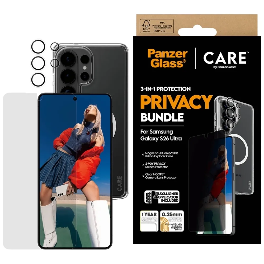 Zestaw ochronny PanzerGlass Privacy 3w1 Etui+Szkło+Lens do Samsung Galaxy S26 Ultra