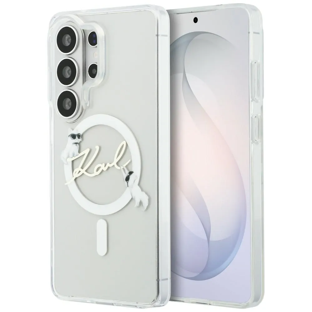 Etui Karl Lagerfeld IML KC Script MagSafe do Galaxy S26 Ultra Przezroczysty