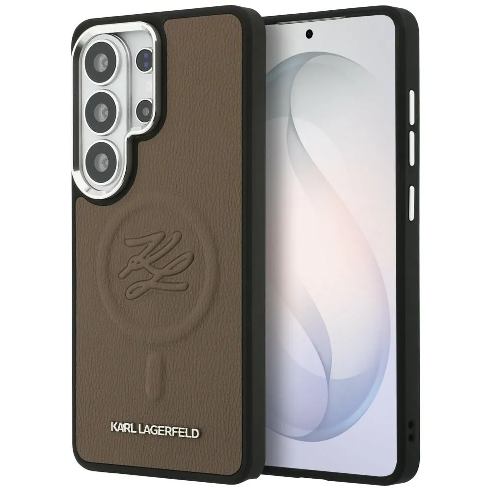 Etui Karl Lagerfeld Embossed Ring Initials MagSafe do Galaxy S26 Ultra Brązowy
