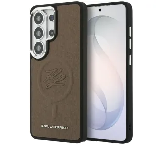 Etui Karl Lagerfeld Embossed Ring Initials MagSafe do Galaxy S26 Ultra Brązowy