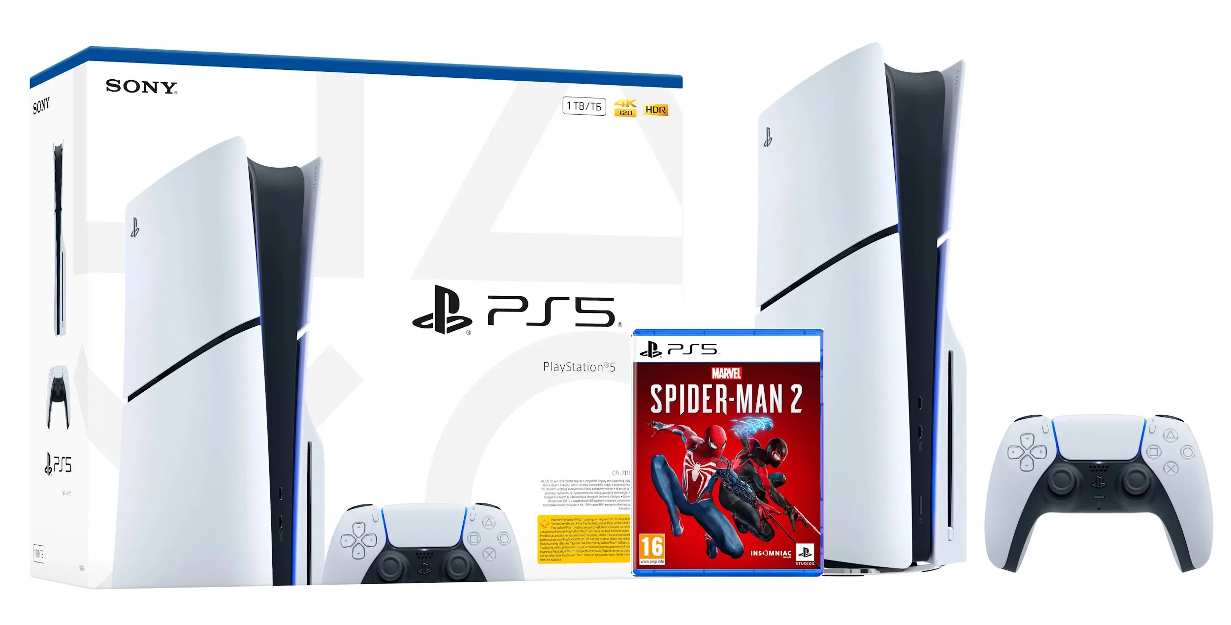 Konsola Sony PlayStation 5 Slim E Chassis (PS5) 1TB z napędem + Marvel’s Spider-Man 2