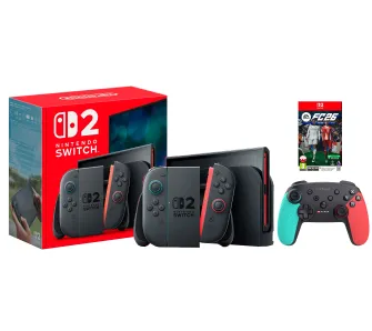 Konsola Nintendo Switch 2 Joy-Con Czarny + Pad Trust GXT 1246B MUTA + EA SPORTS FC 26