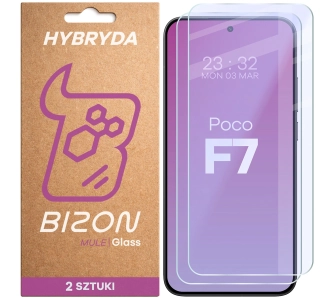 Szkło hybrydowe Bizon elastyczne Glass Mule Duo do Xiaomi POCO F7 2 sztuki