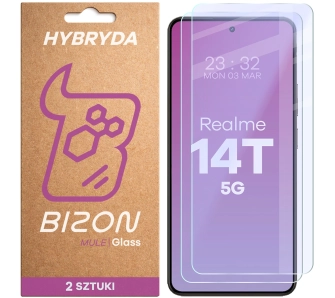 Szkło hybrydowe Bizon elastyczne Glass Mule Duo do Realme 14T 5G 2 sztuki