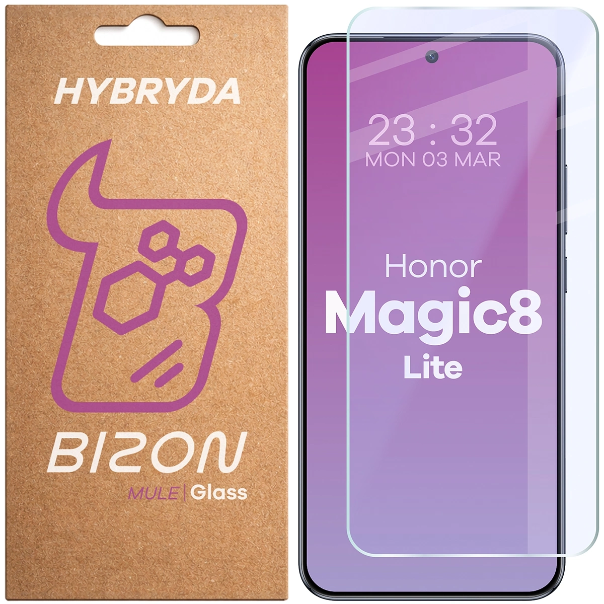 Szkło hybrydowe Bizon elastyczne Glass Mule do Honor Magic8 Lite