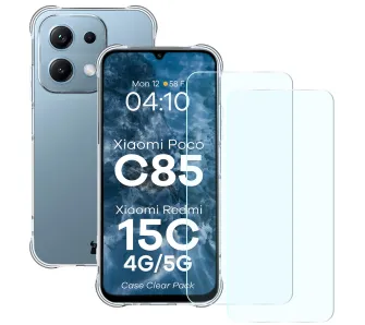 Szkło hartowane Bizon Case Clear Pack do Xiaomi Redmi 15C 4G / 5G / POCO C85 4G Przezroczysty