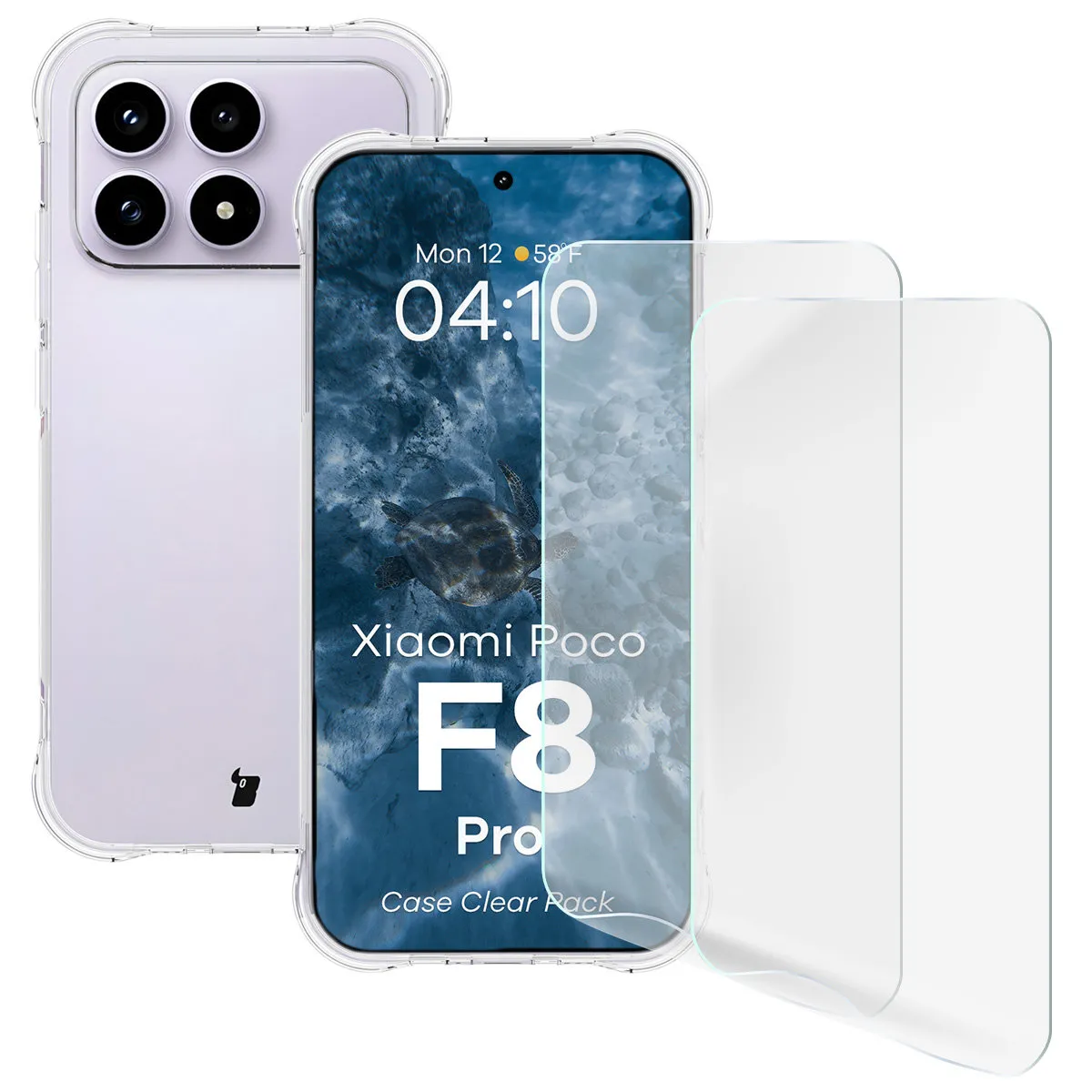 Folia ochronna Bizon Case Clear Pack do POCO F8 Pro Przezroczysty