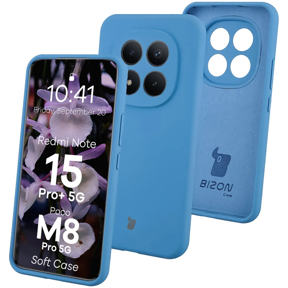 Etui Bizon Soft do Xiaomi Redmi Note 15 Pro Plus 5G / POCO M8 Pro 5G Niebieski