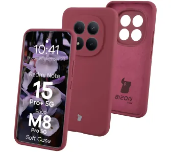 Etui Bizon Soft do Xiaomi Redmi Note 15 Pro Plus 5G / POCO M8 Pro 5G Śliwkowy