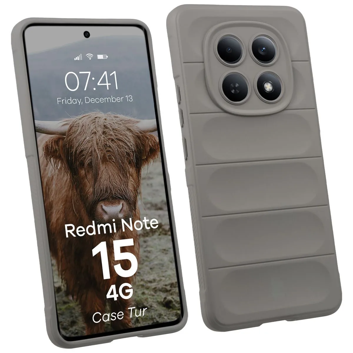 Etui Bizon Tur do Xiaomi Redmi Note 15 4G Jasnoszary