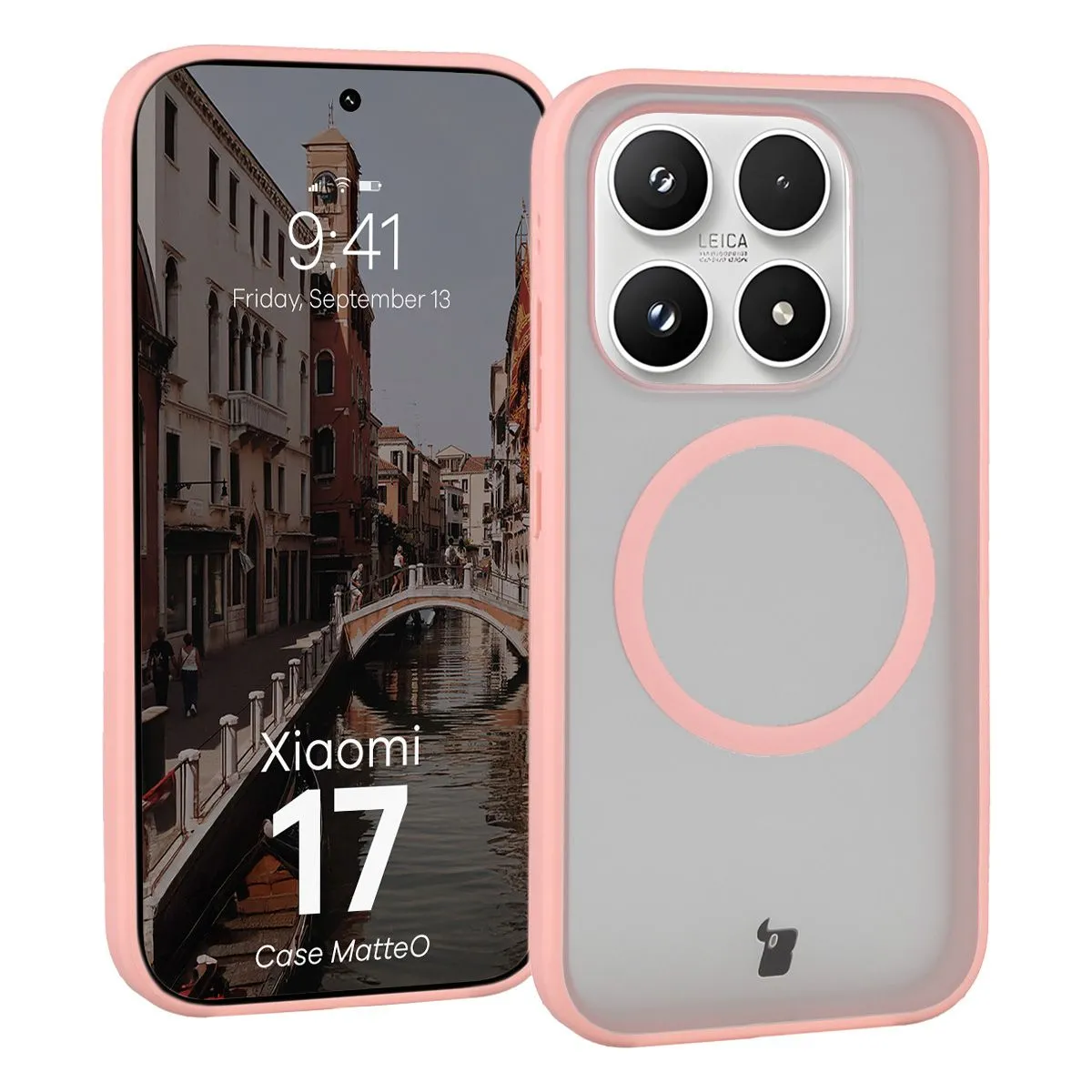 Etui Bizon MatteO do Xiaomi 17 Jasnoróżowy