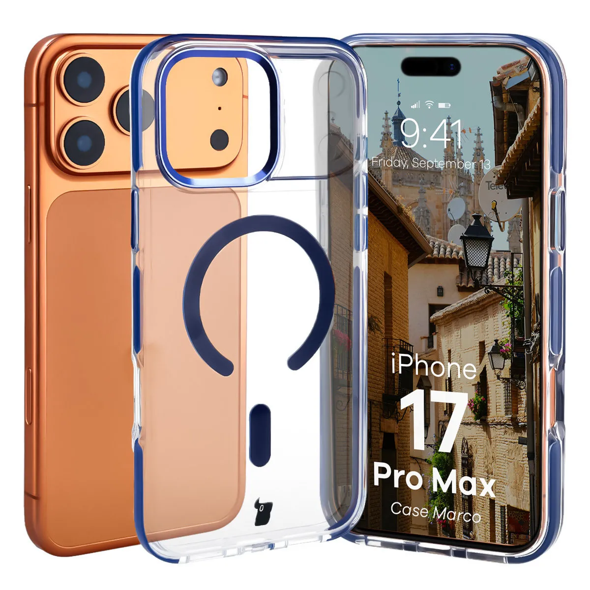 Etui Bizon Marco do iPhone 17 Pro Max Niebieski
